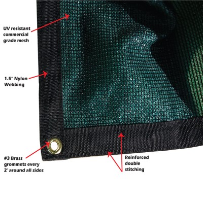 Xtarps -  6 ft. x 12 ft. -  7 OZ Premium 90% Shade Cloth, Shade Sail, Sun Shade (Green Color)   
